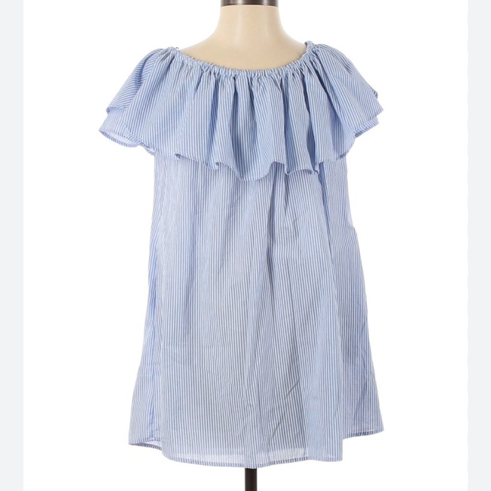 Aqua Ruffle Boat Stripe Dress